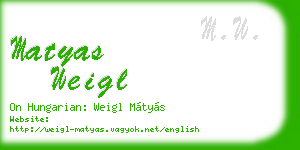 matyas weigl business card